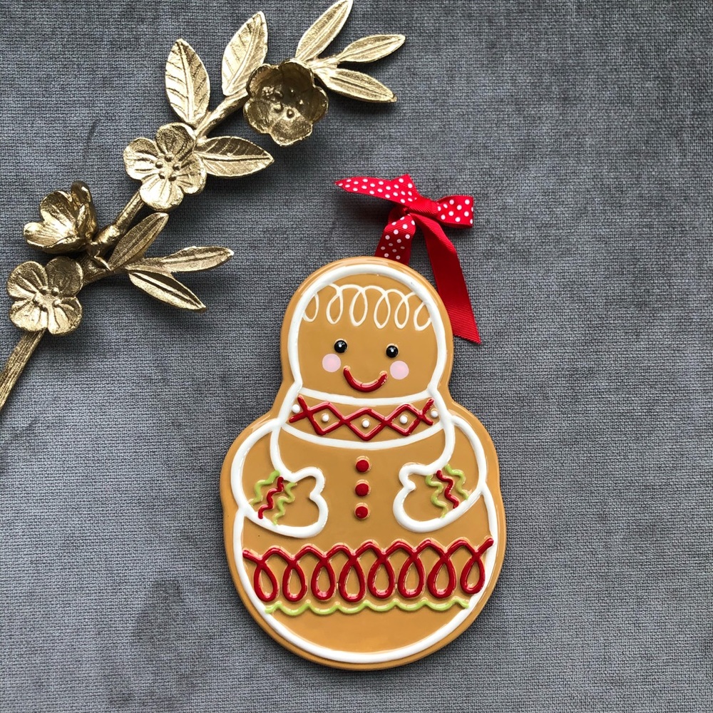 gingerbread man christmas plate tray decor hanging